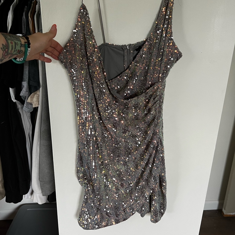 Forever 21 Shimmering Silver Sequin Dress